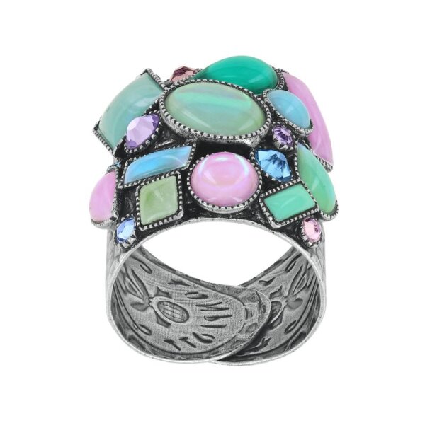 Konplott - Afternoon Bling - pastel multi, antique silver, ring
