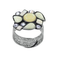 Konplott - Afternoon Bling - white, antique silver, ring