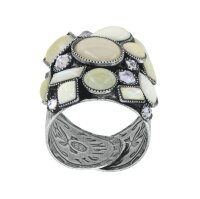 Konplott - Afternoon Bling - white, antique silver, ring