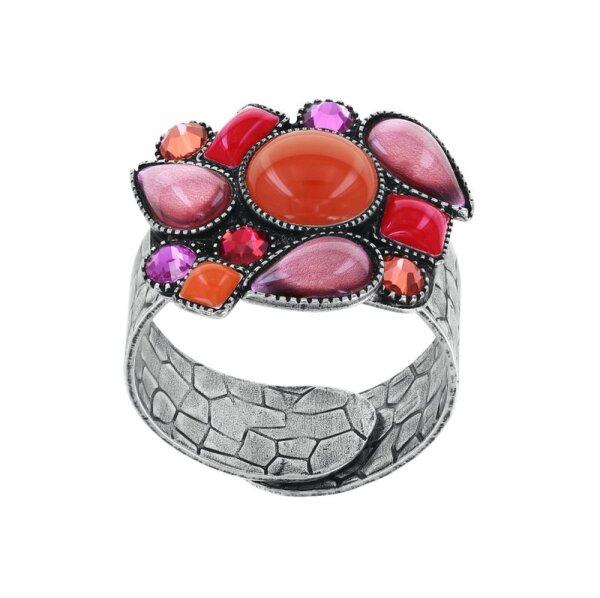 Konplott - Afternoon Bling - Rot, Antiksilber, Ring