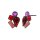 Konplott - Afternoon Bling - red, antique silver, earring stud