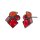 Konplott - Afternoon Bling - red, antique silver, earring stud