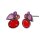 Konplott - Afternoon Bling - red, antique silver, earring stud