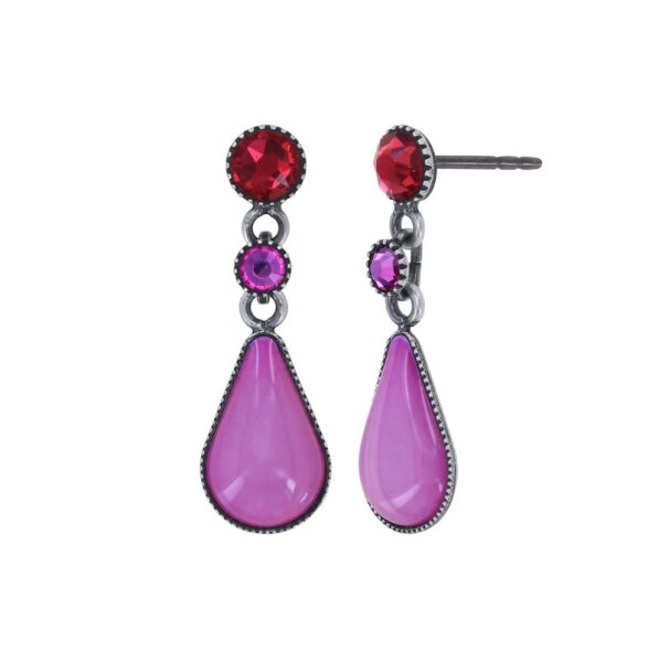 Konplott - Afternoon Bling - red, antique silver, earring stud dangling