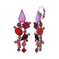 Konplott - Afternoon Bling - red, antique silver, earring...