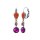 Konplott - Afternoon Bling - red, antique silver, earring eurowire dangling