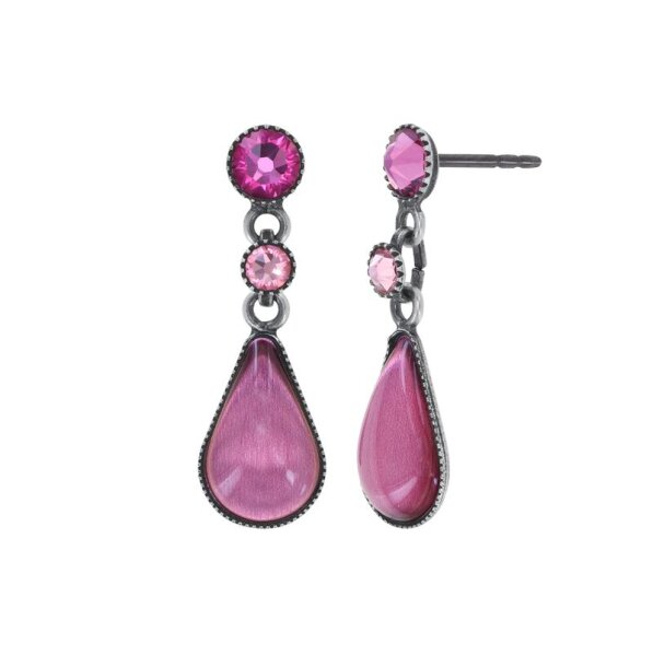 Konplott - Afternoon Bling - dark rose, antique silver, earring stud dangling