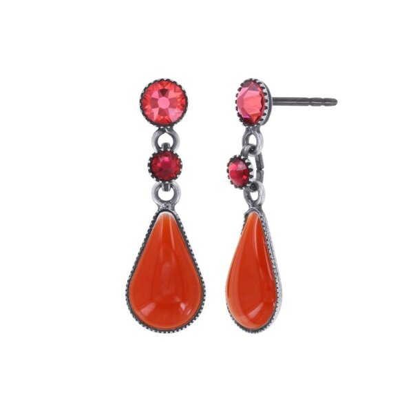 Konplott - Afternoon Bling - coralline, antique silver, earring stud dangling