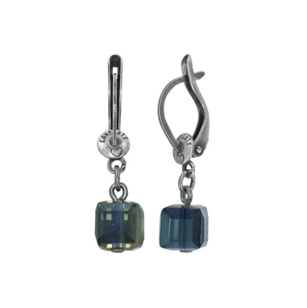 Konplott - Cubes - grey, greige, antique silver, earring dangling