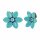 Konplott - Daisy Dance - Hellblau, Blau, Antikmessing, Ohrringe mit Brisur