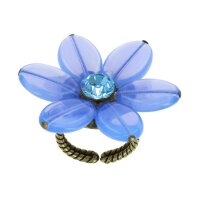 Konplott - Daisy Dance - blue/blue, antique brass, ring