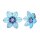 Konplott - Daisy Dance - blue/lila, antique brass, earring eurowire