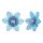 Konplott - Daisy Dance - blue/lila, antique brass, earring clip