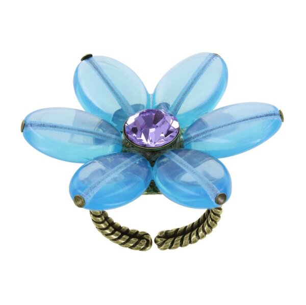 Konplott - Daisy Dance - blue/lila, antique brass, ring