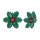 Konplott - Daisy Dance - dark green/pink, antique brass, earring eurowire