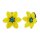 Konplott - Daisy Dance - yellow/blue, antique brass, earring eurowire