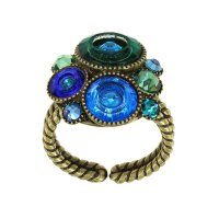 Konplott - Donutissima - blue, antique brass, ring