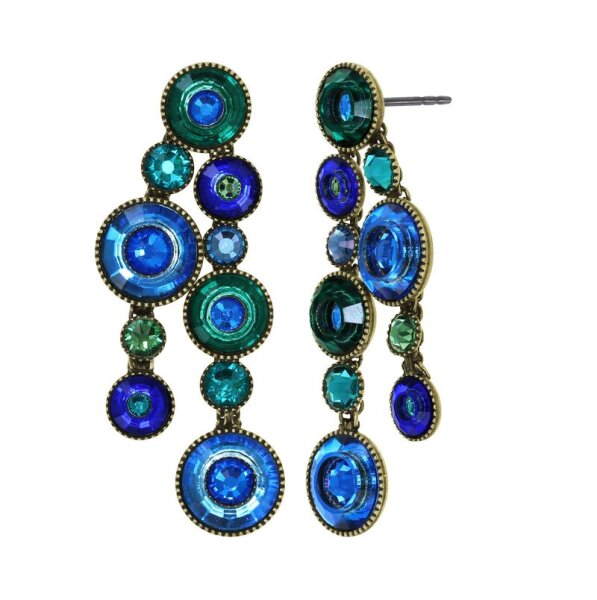 Konplott - Donutissima - blue, antique brass, earring stud dangling