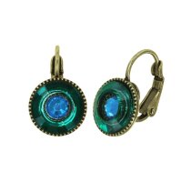 Konplott - Donutissima - blue, antique brass, earring...