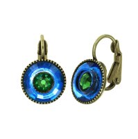 Konplott - Donutissima - blue, antique brass, earring...