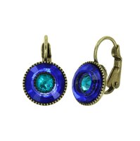 Konplott - Donutissima - blue, antique brass, earring...