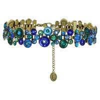 Konplott - Donutissima - blue, antique brass, necklace...