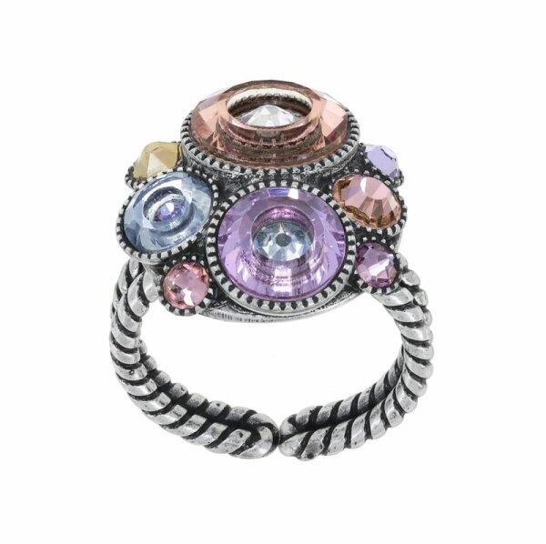 Konplott - Donutissima - pastel multi, antique silver, ring