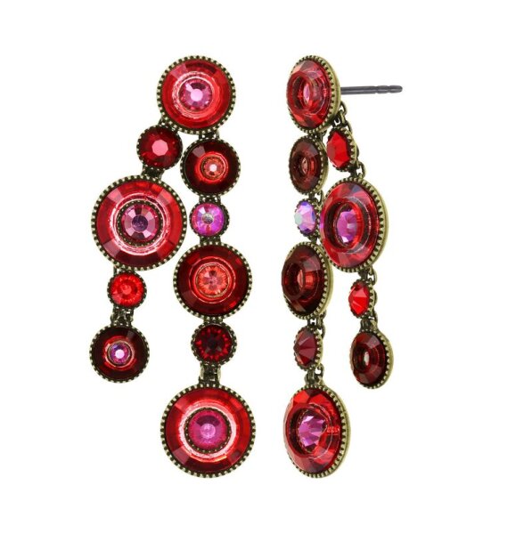 Konplott - Donutissima - red, antique brass, earring stud dangling