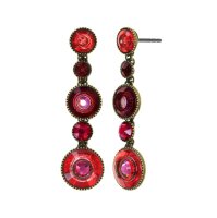 Konplott - Donutissima - red, antique brass, earring stud...