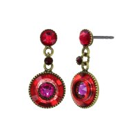 Konplott - Donutissima - red, antique brass, earring stud...