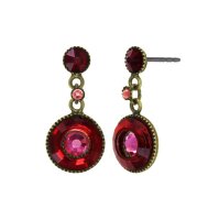 Konplott - Donutissima - red, antique brass, earring stud...