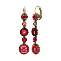 Konplott - Donutissima - red, antique brass, earring...