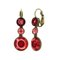 Konplott - Donutissima - red, antique brass, earring...