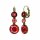 Konplott - Donutissima - red, antique brass, earring eurowire dangling