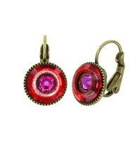 Konplott - Donutissima - red, antique brass, earring...