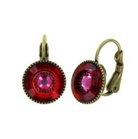 Konplott - Donutissima - red, antique brass, earring...