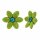 Konplott - Daisy Dance - green/bluegreen, antique brass, earring clip