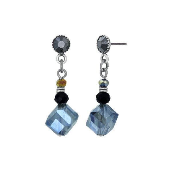 Konplott - Indian Summer - black, antique silver, earring stud dangling