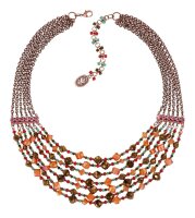 Konplott - Indian Summer - orange, antique copper, necklace