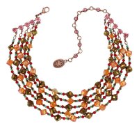 Konplott - Indian Summer - orange, antique copper, necklace