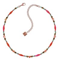 Konplott - Indian Summer - orange, antique copper, necklace