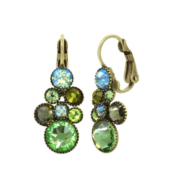 Konplott - Water Cascade - green, antique brass, earring eurowire dangling