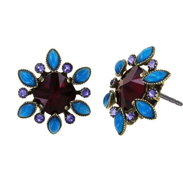 Konplott - Alien Anemone - multi, antique brass, earring stud