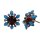 Konplott - Alien Anemone - multi, antique brass, earring stud