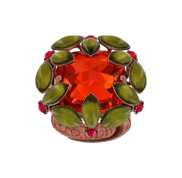 Konplott - Alien Anemone - orange, antique copper, ring