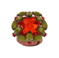 Konplott - Alien Anemone - orange, antique copper, ring