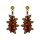 Konplott - Alien Anemone - orange, antique copper, earring stud dangling