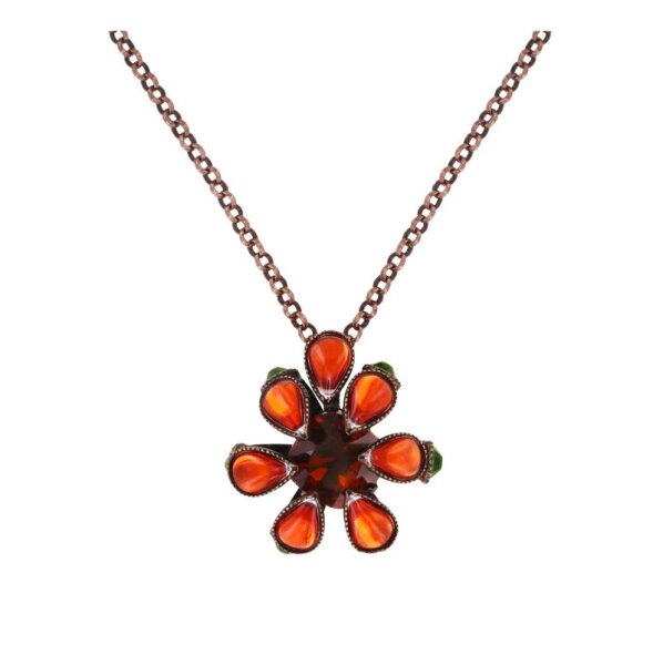 Konplott - Alien Anemone - orange, antique copper, necklace pendant