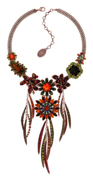 Konplott - Alien Anemone - orange, antique copper, necklace -Y