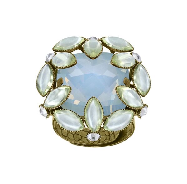 Konplott - Alien Anemone - white, antique brass, ring